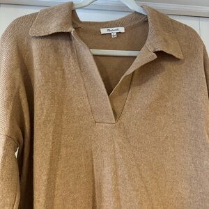 Madewell Camel Knit Sweater with Collar